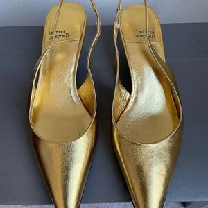 Jeffrey Campbell Metallic Gold Slingback Heels
